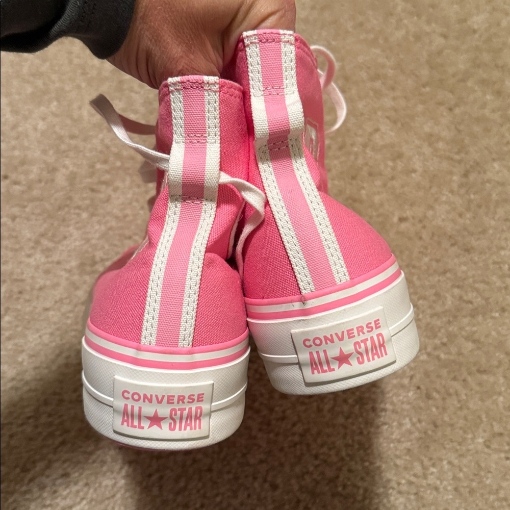 Converse Chuck Taylor Lift Platform varsity High Top shoes Oops Pink size 8 - Picture 10 of 10